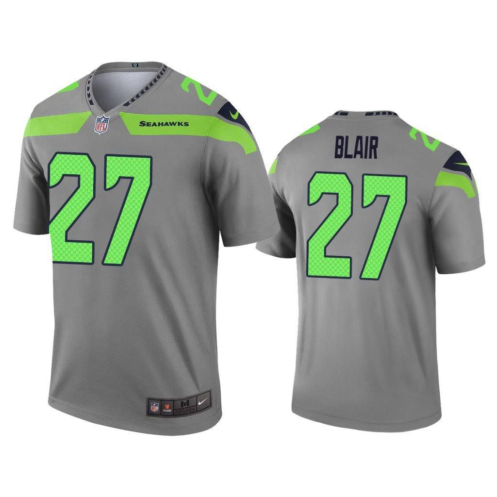 Men Seattle Seahawks #27 Marquise Blair Nike Gray Inverted Legend NFL Jersey